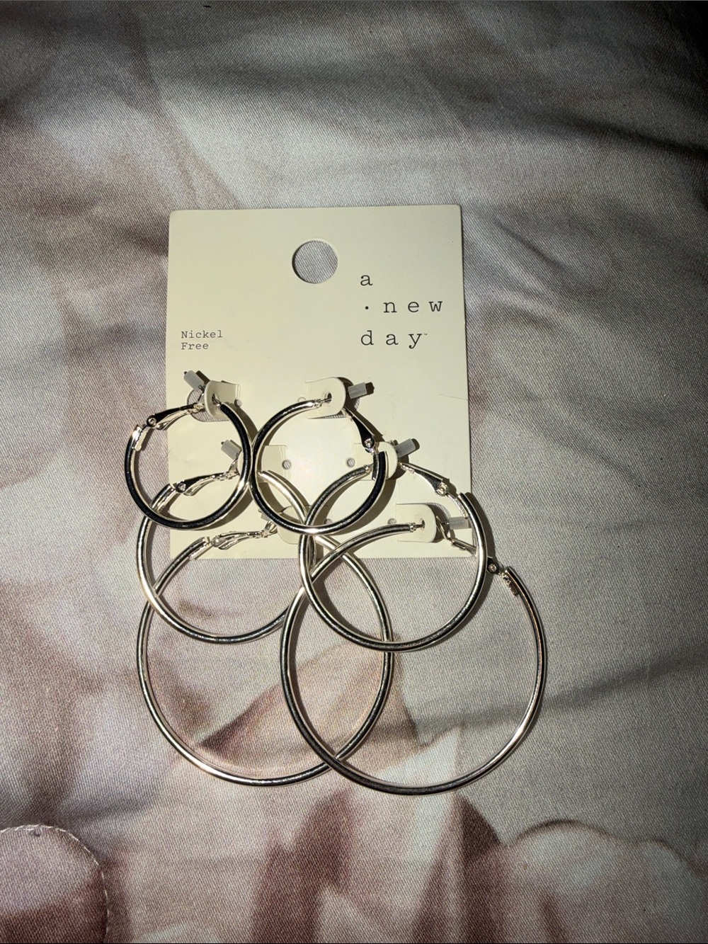 a.new day Silver Hoop Earring Set - 3 Pair Mixed Sizes